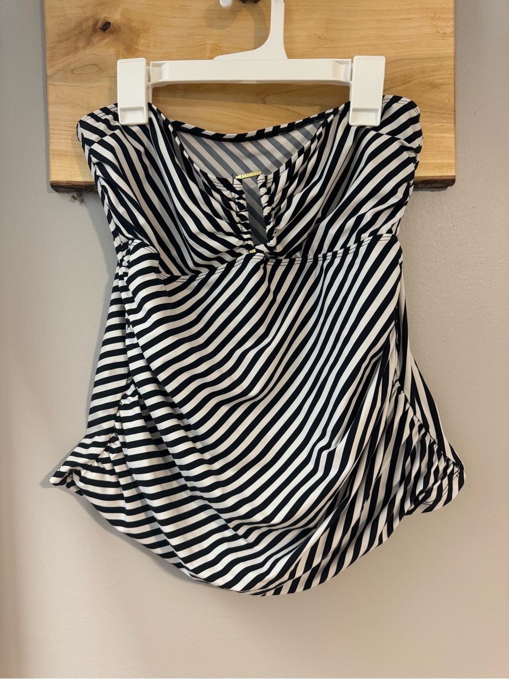 Ralph Lauren Black & White Striped Women's Swim Top size 16